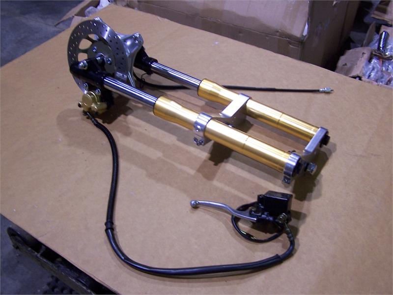 CNC Upside Down Fork and Disc Brake Assembly