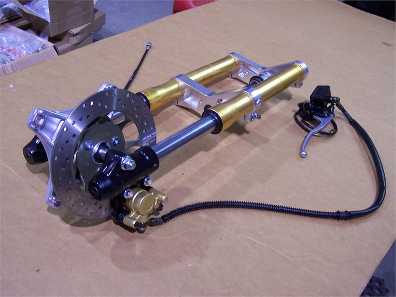 CNC Upside Down Fork and Disc Brake Assembly