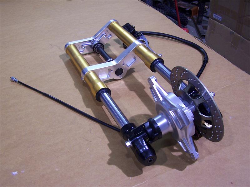 CNC Upside Down Fork and Disc Brake Assembly